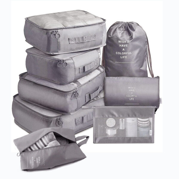 8-piece Set Luggage Divider Bag Travel Storage Clothes Underwear Shoes Organizer Packing Cube Bag - Image 4