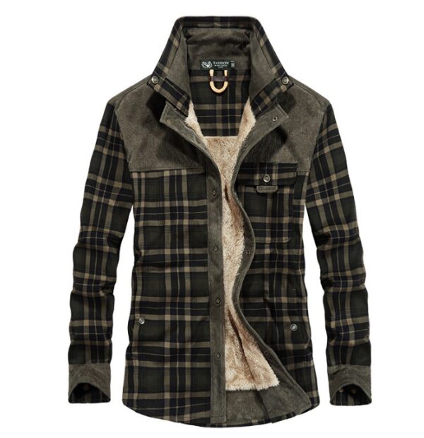 Winter Jacket Men Thicken Warm Fleece Jackets Coats Pure Cotton Plaid Jacket Military Clothes - Image 9