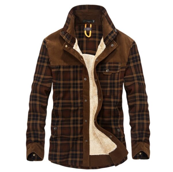Winter Jacket Men Thicken Warm Fleece Jackets Coats Pure Cotton Plaid Jacket Military Clothes - Image 10