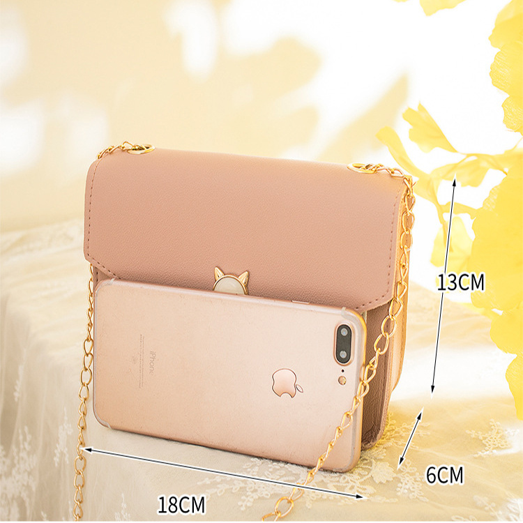 Small Messenger Bag New Sweet And Cute Cat Tassel Decoration Chain One Shoulder Small Square Bag Casual Messenger Bag - Image 7